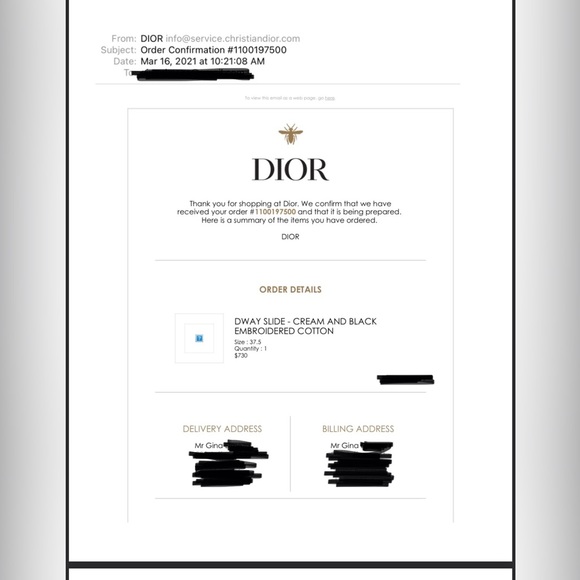 CHRISTIAN DIOR Dway Slide Sandal Cream and black Embroidered Cotton - Picture 10 of 10